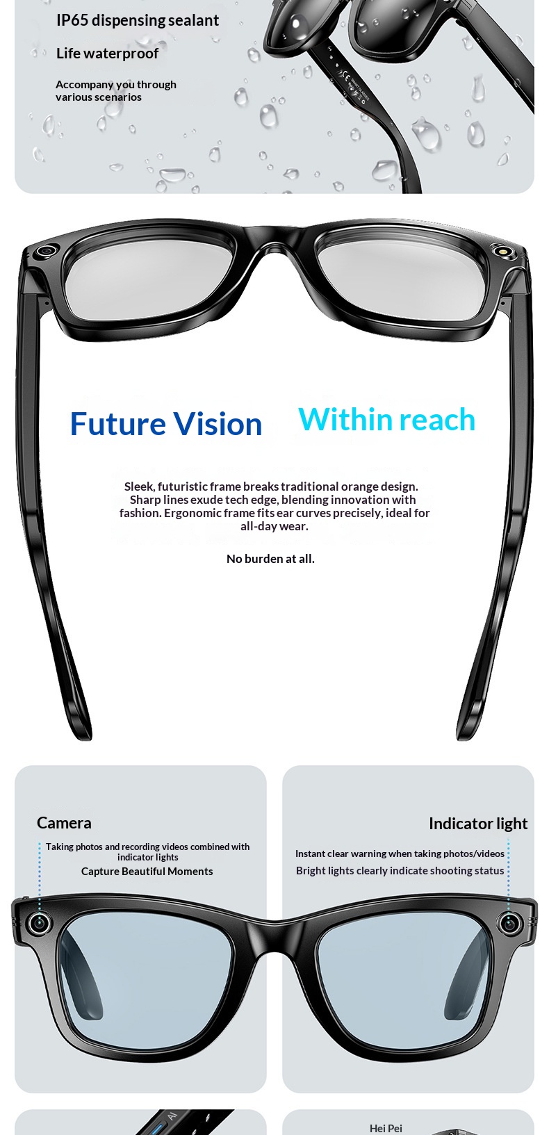 Ai Smart Glasses With Camera And Bluetooth Voice Assistant_voghion.com