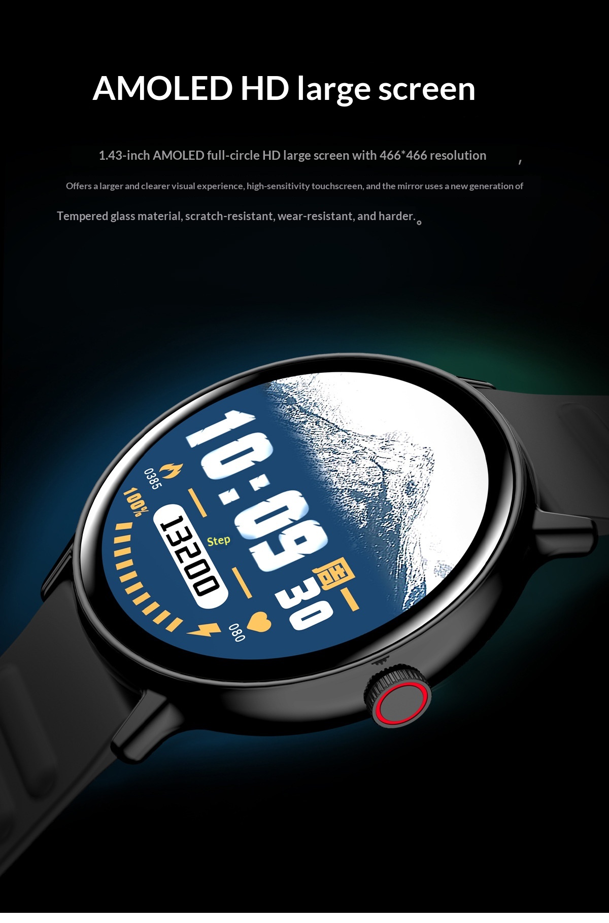 Smartwatch z ekranem amoled monitorowanie tętna i snu_voghion.com