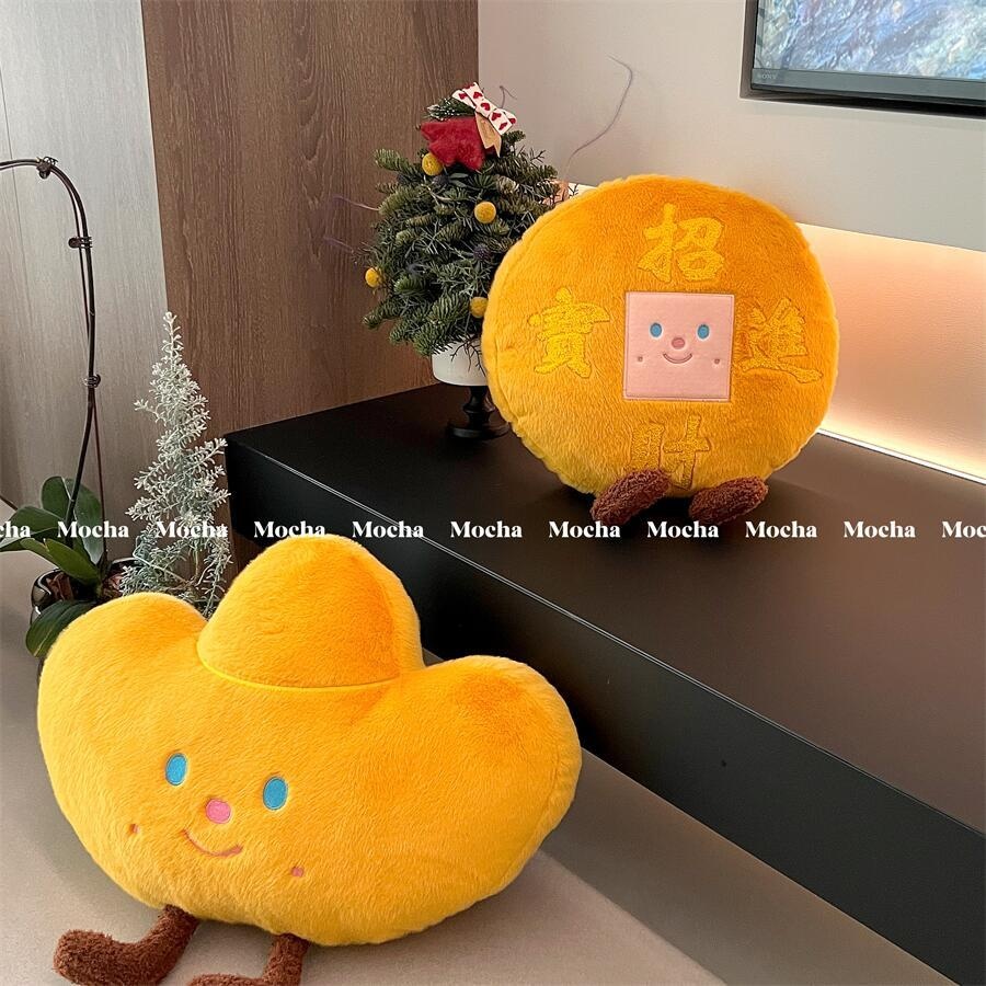 Gouden staaf kussen speelgoed, rijkdom aantrekkende pluche pop, bank rugkussen, decoratief ornament, nieuwjaarscadeau_voghion.com