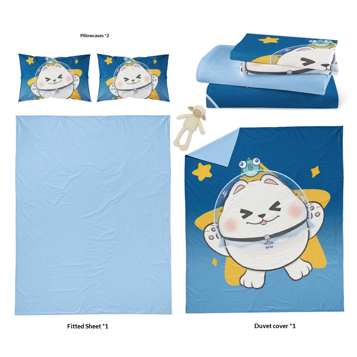 Cartoon Cotton Bedding Set For Children And Students Duvet Cover_voghion.com
