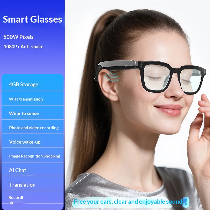 Cross-border AI Smart Photography Glasses 8.0million With Camera For Video Recording, Photo Recognition, And Translation_voghion.com