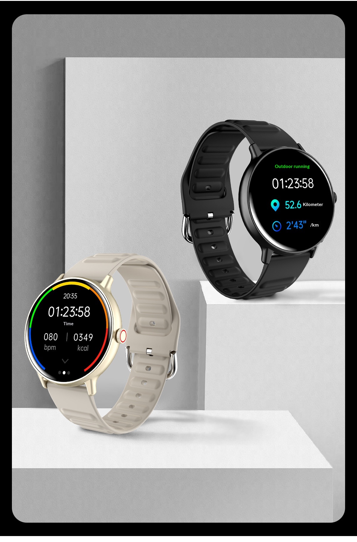Smartwatch z ekranem amoled monitorowanie tętna i snu_voghion.com