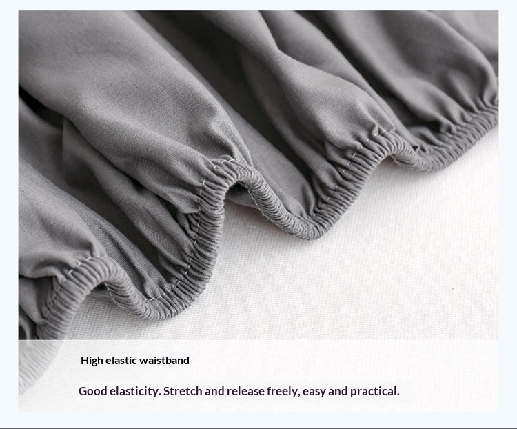 Cross-border Brushed Fabric Fitted Sheet, Single-piece Bed Cover, Non-slip Mattress Protector, Solid Color_voghion.com