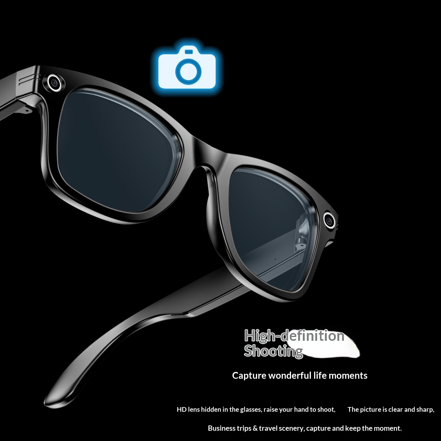 New Cross-border Camera Glasses With AI Intelligent Large Model Object Recognition, Voice Assistant, Bluetooth, Phone_voghion.com