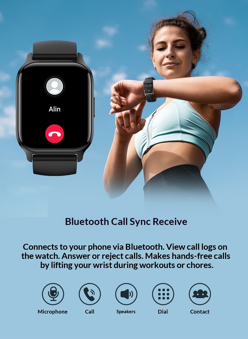 Smart Watch Bluetooth Calling Hd Heart Rate Blood Oxygen Monitor_voghion.com