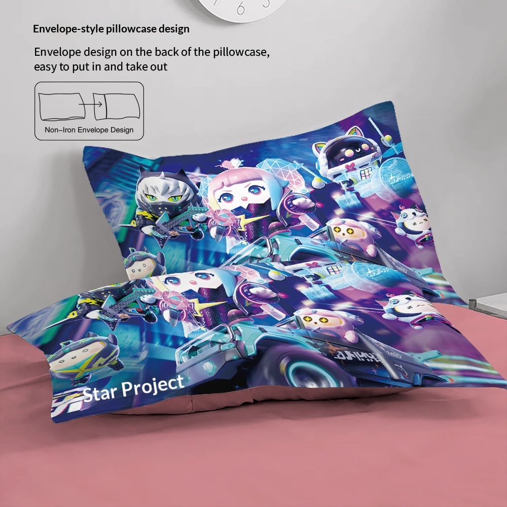 Cartoon Cotton Bedding Set For Children And Students Duvet Cover_voghion.com