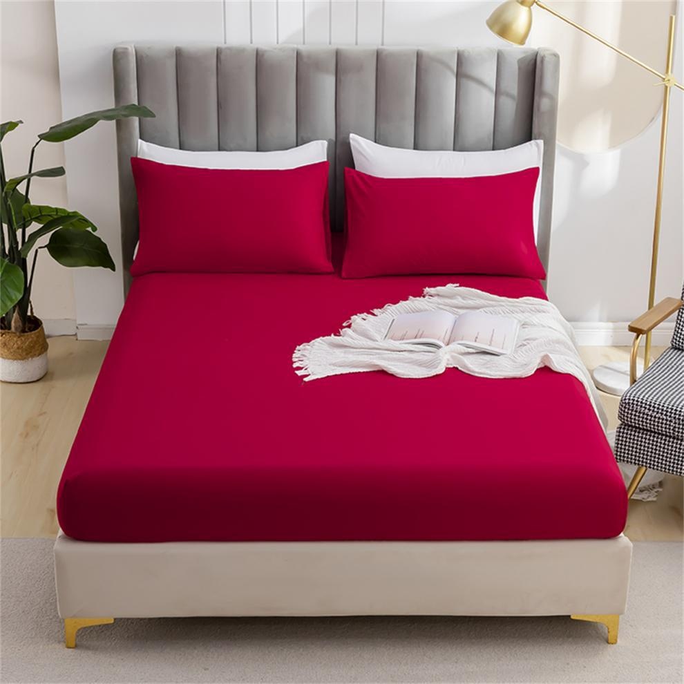 Set di lenzuola con angoli elasticizzati in tinta unita spazzolata per il commercio transfrontaliero, prodotti per la biancheria da letto esclusivamente per il commercio estero, può_voghion.com