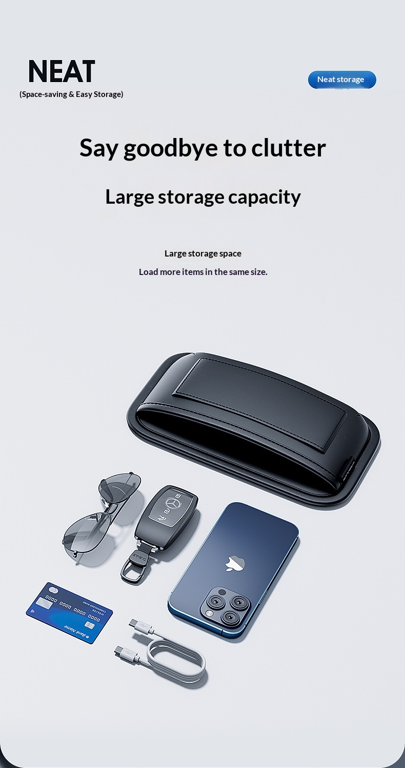 Multifunctionele opbergtas voor voor- en achterstoelen, hangende organizer, sterke zelfklevende achterkant voor in de auto_voghion.com