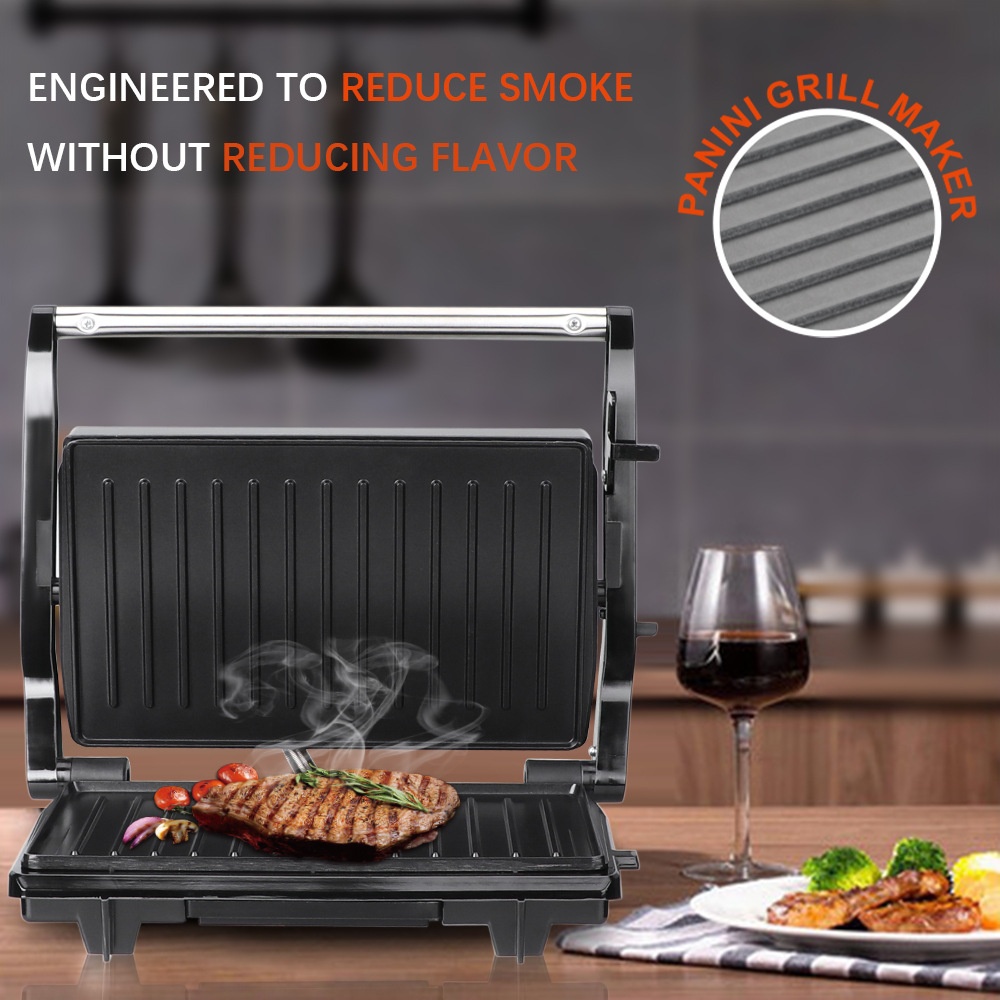 Sandwich Maker And Panini Grill For Breakfast And Meat Toaster_voghion.com