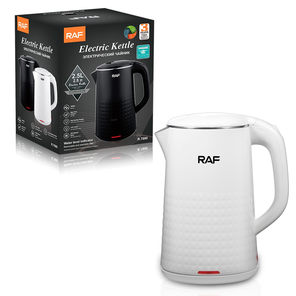 Bollitore elettrico RAF per uso domestico, spegnimento automatico, riscaldamento rapido, antiscottatura, grande capacità 2,5 litri_voghion.com