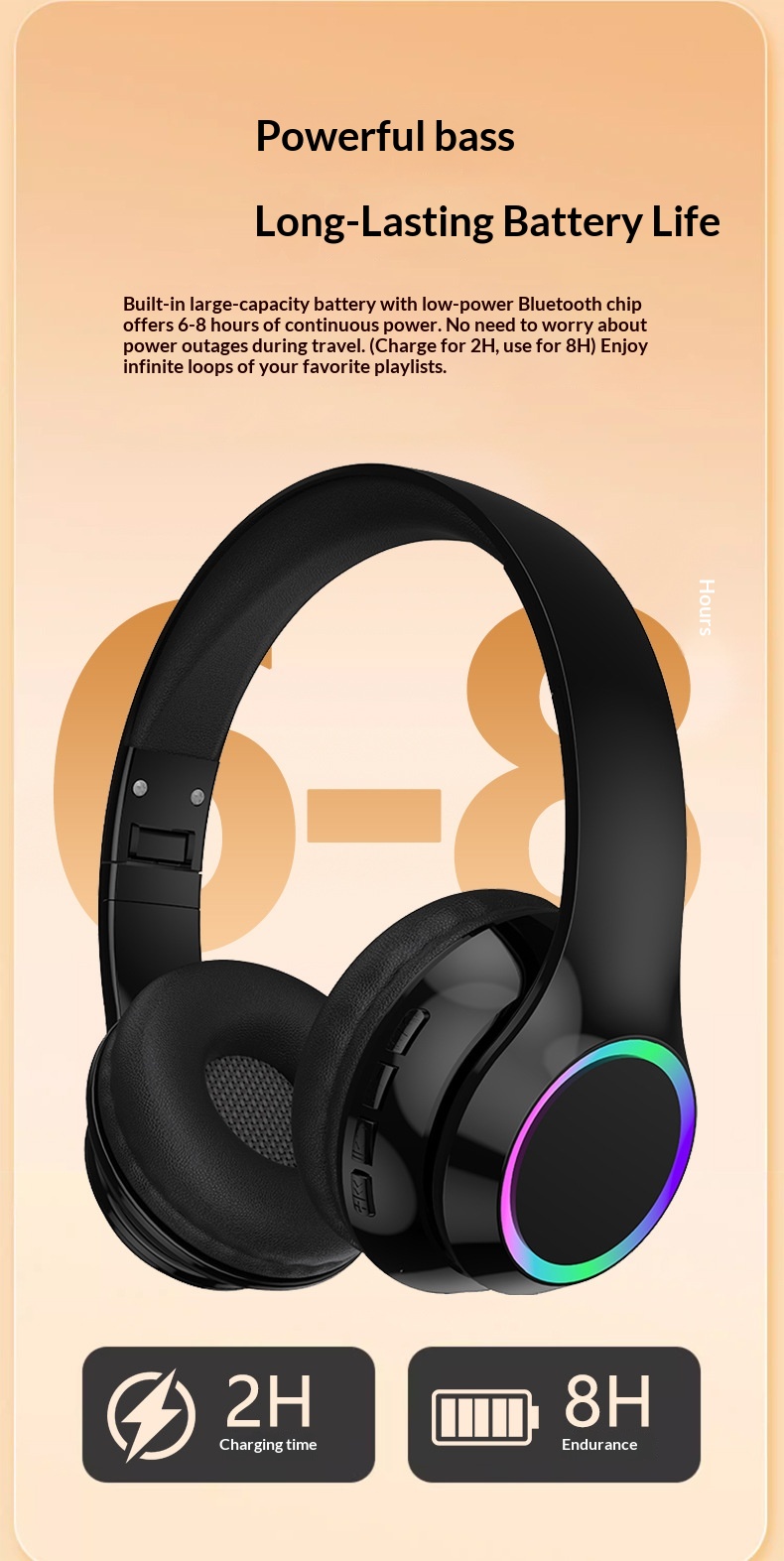 Wireless Bluetooth Over-ear Headphones With Led Lighting_voghion.com