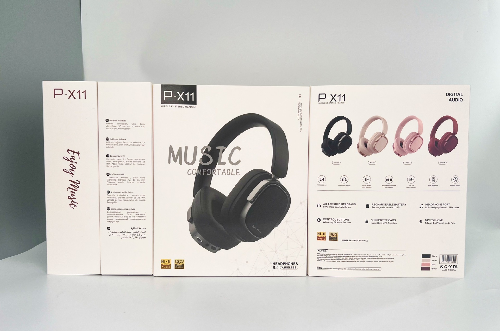 Retro New Active Noise Cancelling Wireless Over-Ear Bluetooth Headphones With Deep Bass Full Coverage Headset_voghion.com