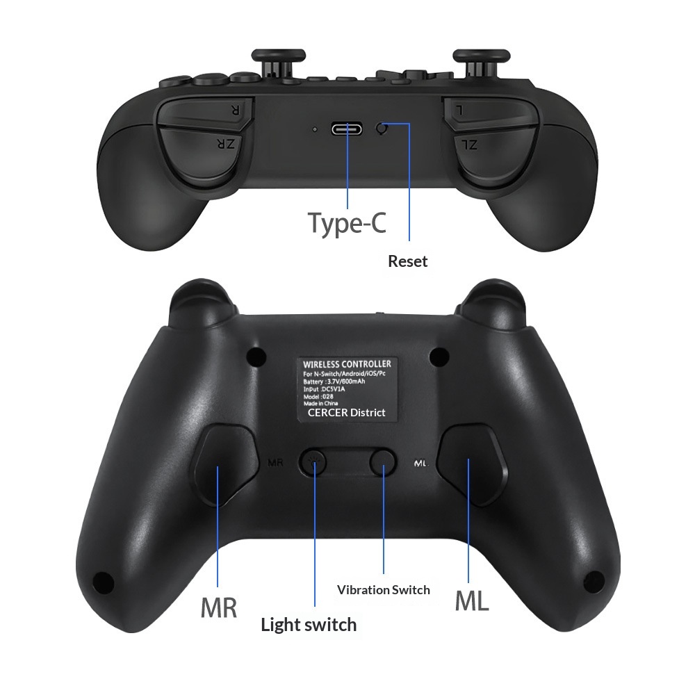 SW-Rücktaste, drahtloser Schalter, Pro-Spiel-Aufwachfunktion, Bluetooth-Controller_voghion.com