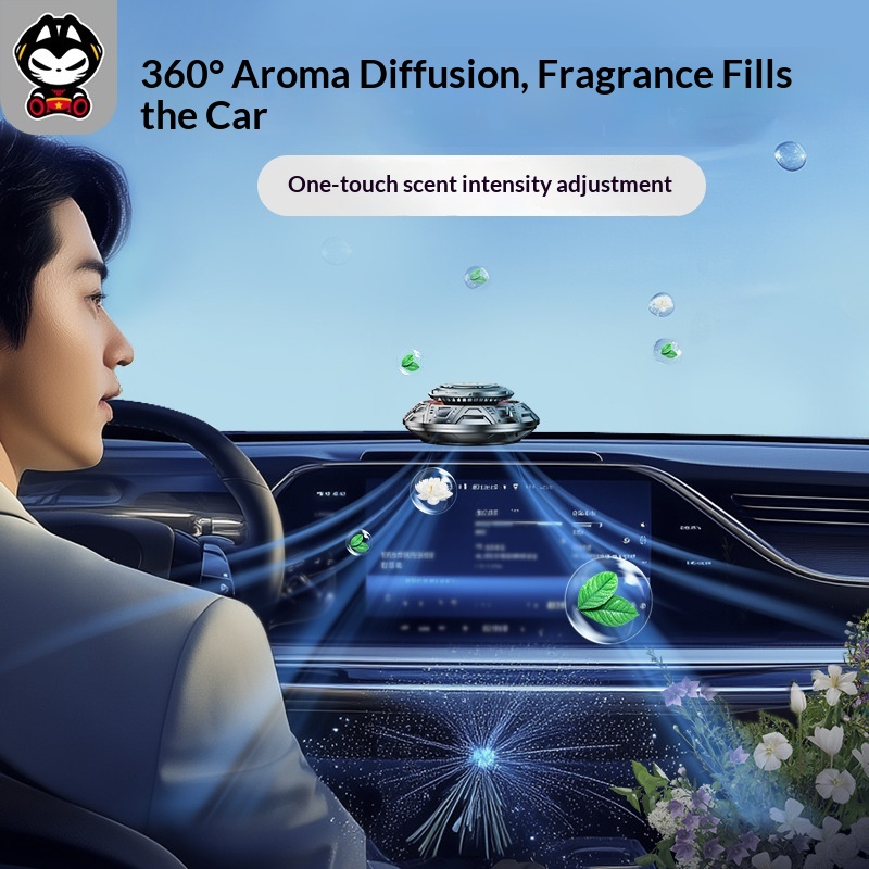 Aromatizador de carro em formato de disco voador, enfeite para o painel, perfume, acessório estiloso para gatos, carro de luxo._voghion.com