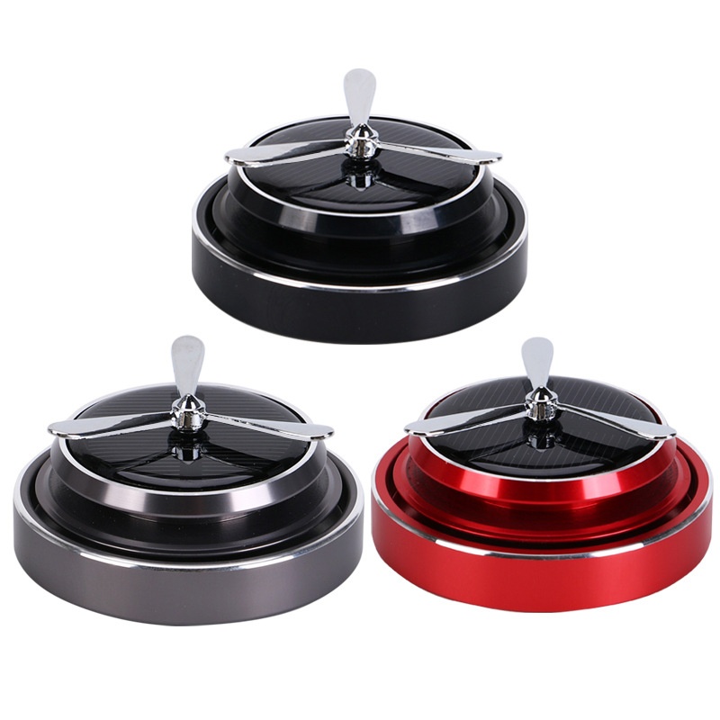 Portaprofumo rotante a energia solare, decorazione per interni auto, profumo a lunga durata._voghion.com