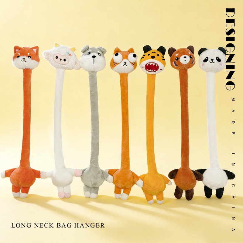 Long-necked Cute Dog Schnauzer, Big-eyed Cat Keychain, Plush Toy, Gift Doll_voghion.com