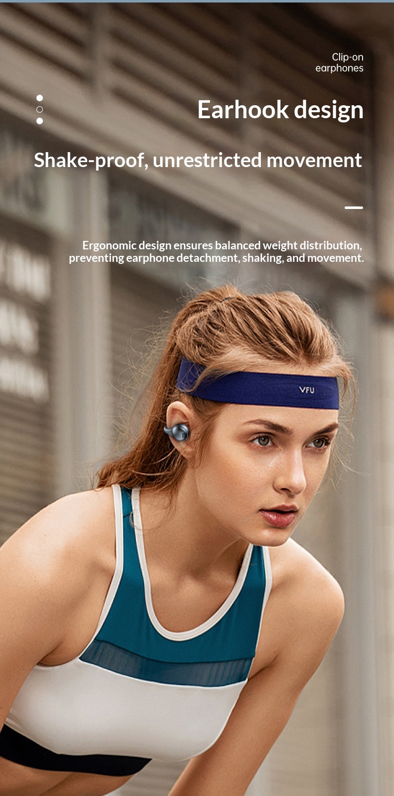 True Wireless Clip-on Bluetooth Headphones Noise Cancelling X58_voghion.com