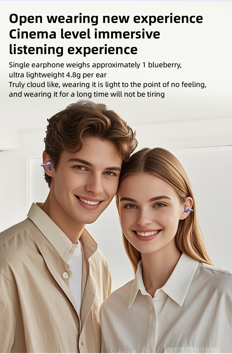 Wireless Bluetooth Ear Clip Headphones With Noise Cancellation_voghion.com