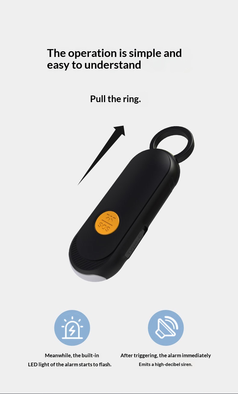 High Decibel Pull-out Female Anti-wolf Alarm SOS Call Lighting Function MFI Anti-lost Global Positioning Device_voghion.com