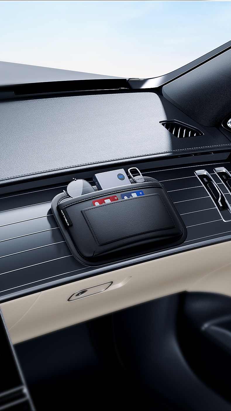 Multifunctionele opbergtas voor voor- en achterstoelen, hangende organizer, sterke zelfklevende achterkant voor in de auto_voghion.com