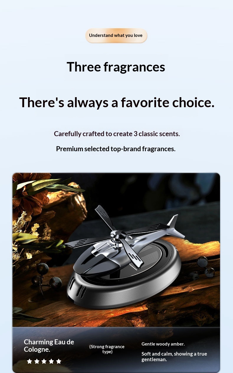Air Freshener Solar-Powered Perfume Rotating Airplane Ornament Odor Removal Fragrance Long-Lasting Scent In Car_voghion.com