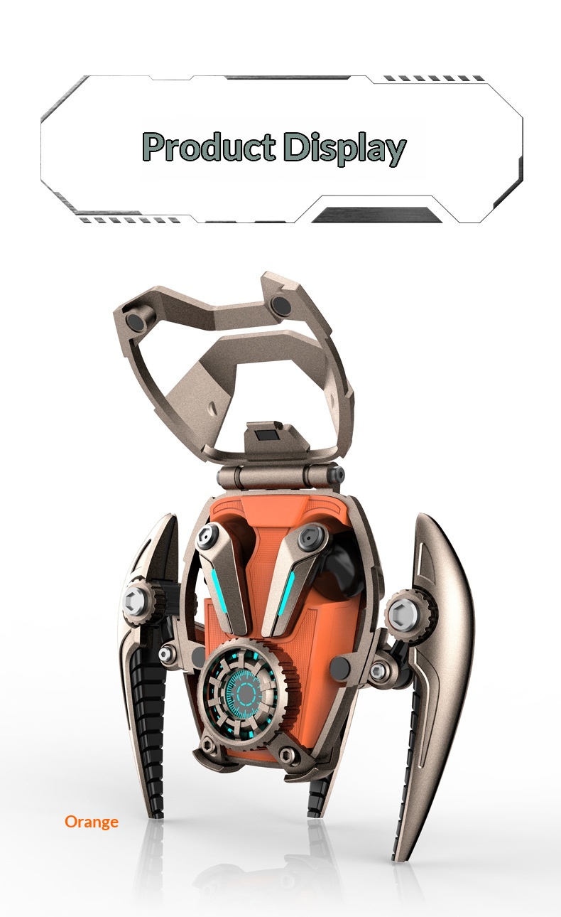 Cyberpunk Bluetooth Kopfhörer Im Metal Mech Design In-ear Modell_voghion.com