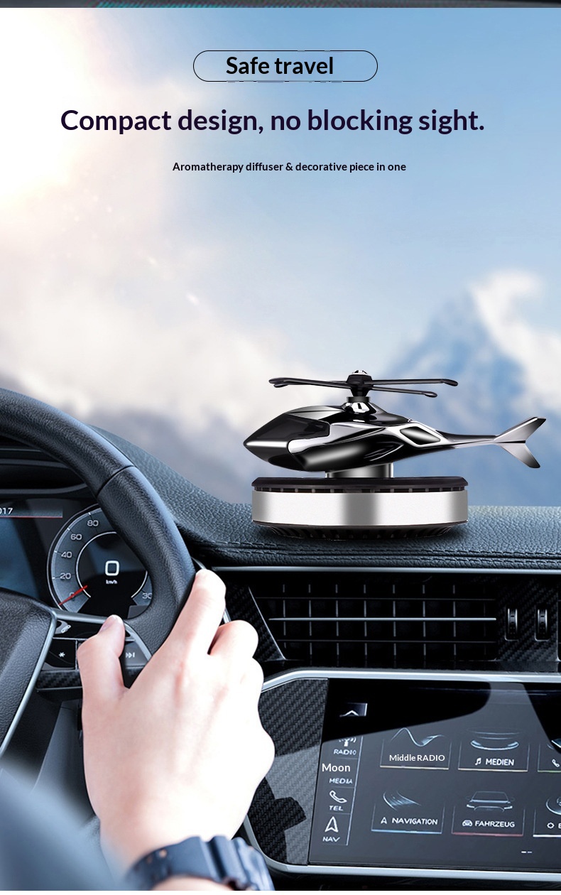 War Eagle Upgraded Solar Helicopter Aromatherapy Interior Dashboard Ornament High-end Car Perfume_voghion.com