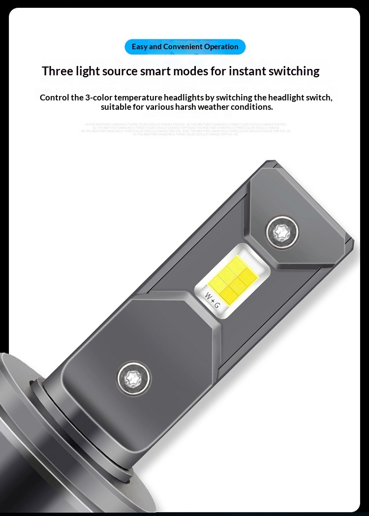 Lâmpadas led de farol para carro m5 bicolor alta luminosidade_voghion.com