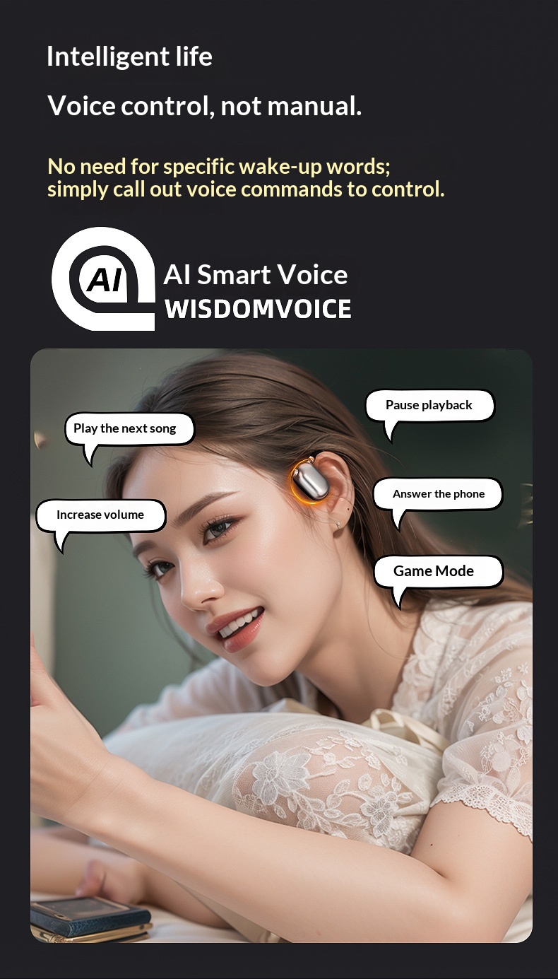 Smart Bluetooth Earphones With Voice Control & Noise Cancelling_voghion.com