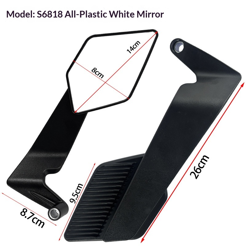 Adatto per monopattino elettrico, specchietto retrovisore ad ala fissa, maniglia in plastica, PP leggero, modificato, pieghevole, catarifrangente per retromarcia_voghion.com