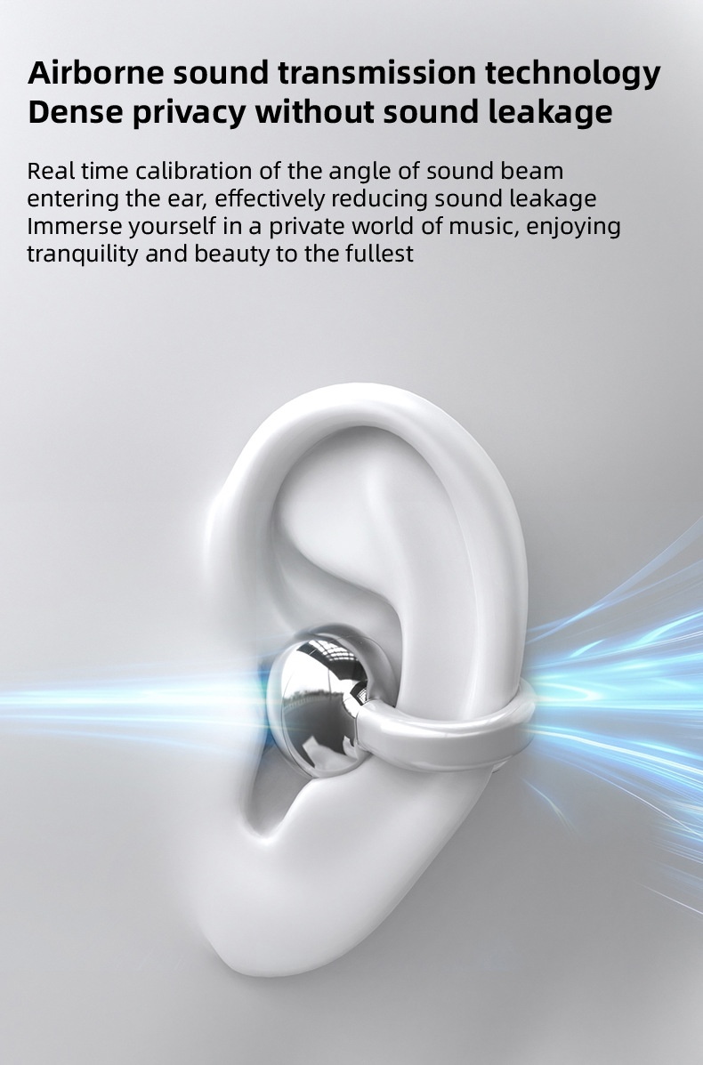 Wireless Bluetooth Ear Clip Headphones With Noise Cancellation_voghion.com