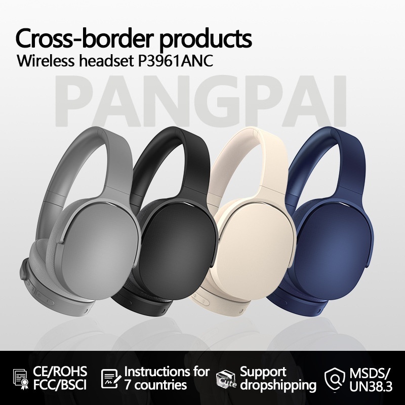 P3961 True ANC Wireless Over-Ear Active Noise Cancelling Bluetooth Headphones Type-C Music Long Battery Life_voghion.com