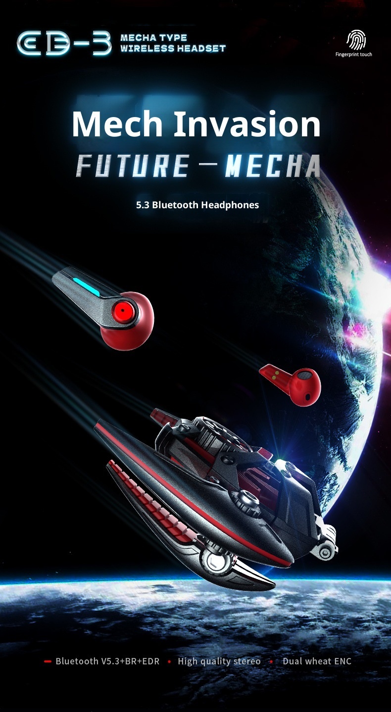 Stylischer Mecha Bluetooth Kopfhörer Metall Desktop Deko_voghion.com