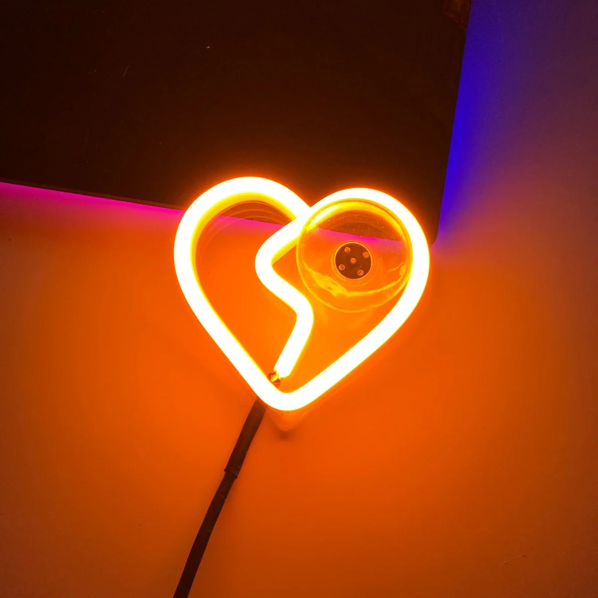 Triangle Glowing Interior Decoration Sticker Heart Atmosphere Modified Neon Car Window Ambient Light_voghion.com