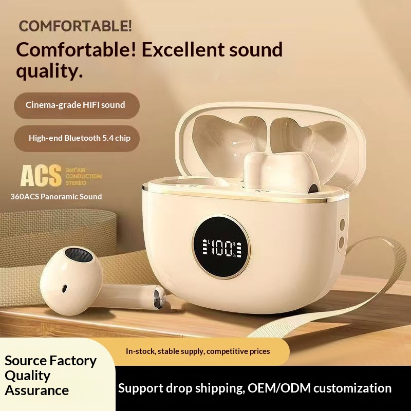 Wireless Bluetooth Earphones With Digital Display Noise Cancelling_voghion.com