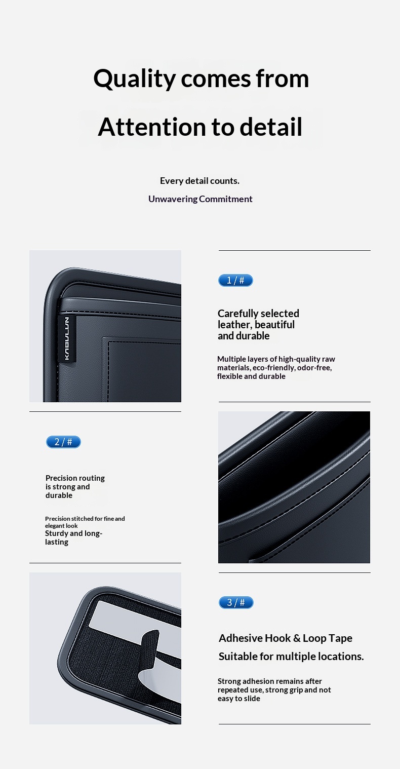 Multifunctionele opbergtas voor voor- en achterstoelen, hangende organizer, sterke zelfklevende achterkant voor in de auto_voghion.com