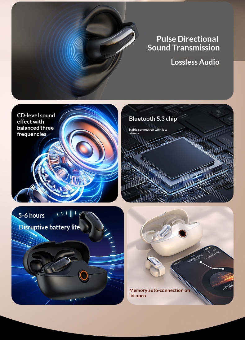 Wireless Bluetooth Earphones With Noise Cancelling And Ear Hooks_voghion.com
