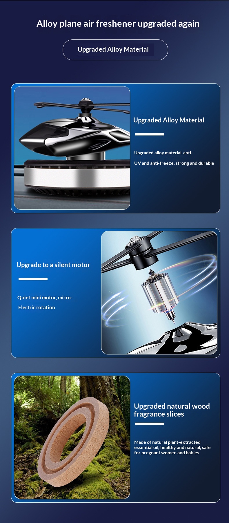 War Eagle Upgraded Solar Helicopter Aromatherapy Interior Dashboard Ornament High-end Car Perfume_voghion.com