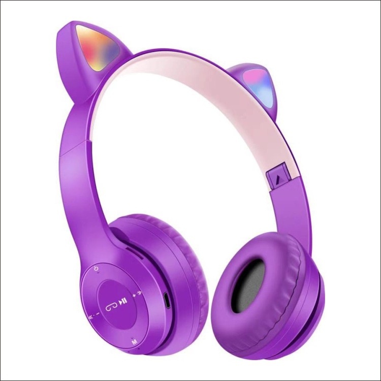 Kabellose Katzenohr-bluetooth-kopfhörer Mit Led Für Gaming_voghion.com