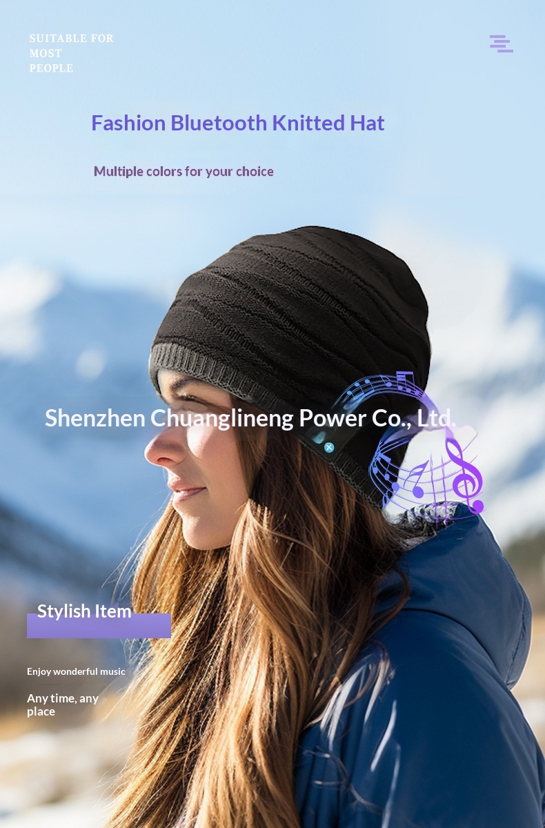 Knitted Bluetooth Beanie Hat With Wireless Headphones Music Cap_voghion.com