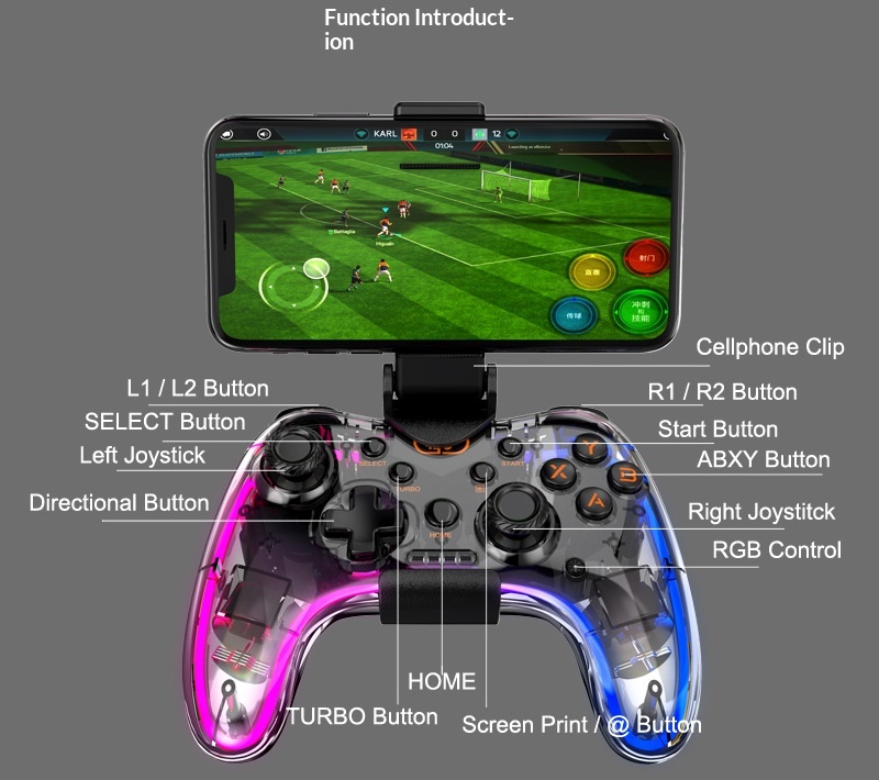 RGB-beleuchteter Bluetooth-Gamecontroller für Android-Mobiltelefone_voghion.com