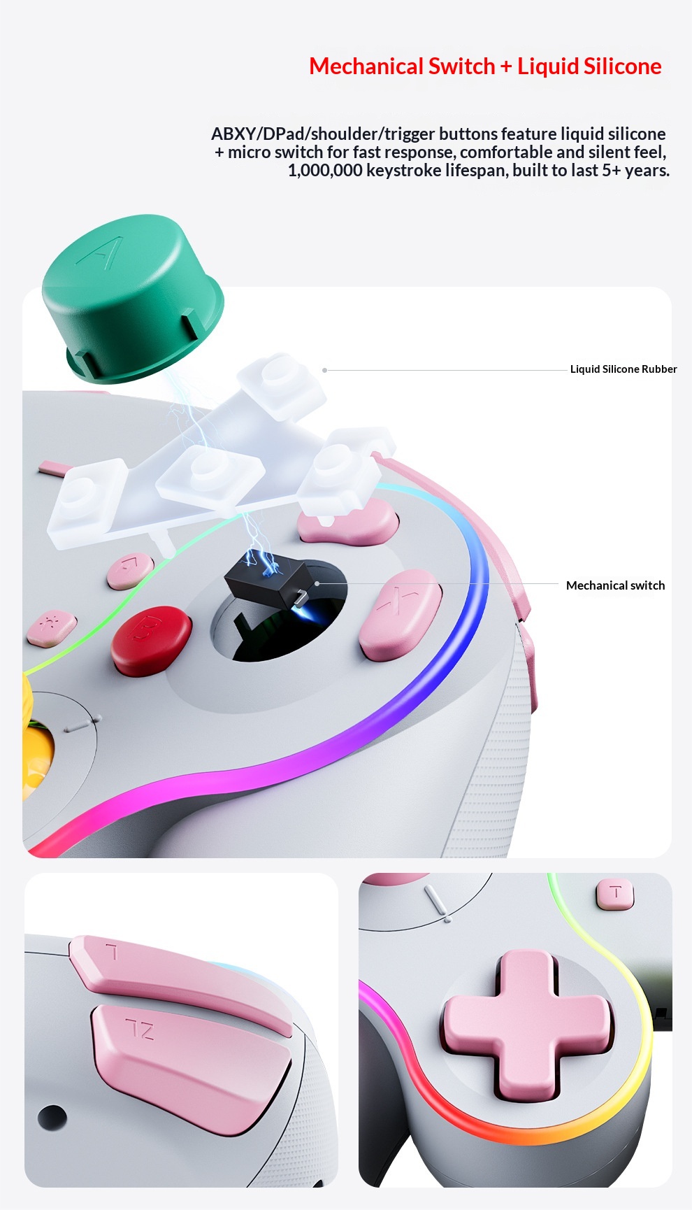 Manette de jeu rétro NGC pour Switch, modèle privé best-seller international, compatible Android et PC, avec effet Hall_voghion.com