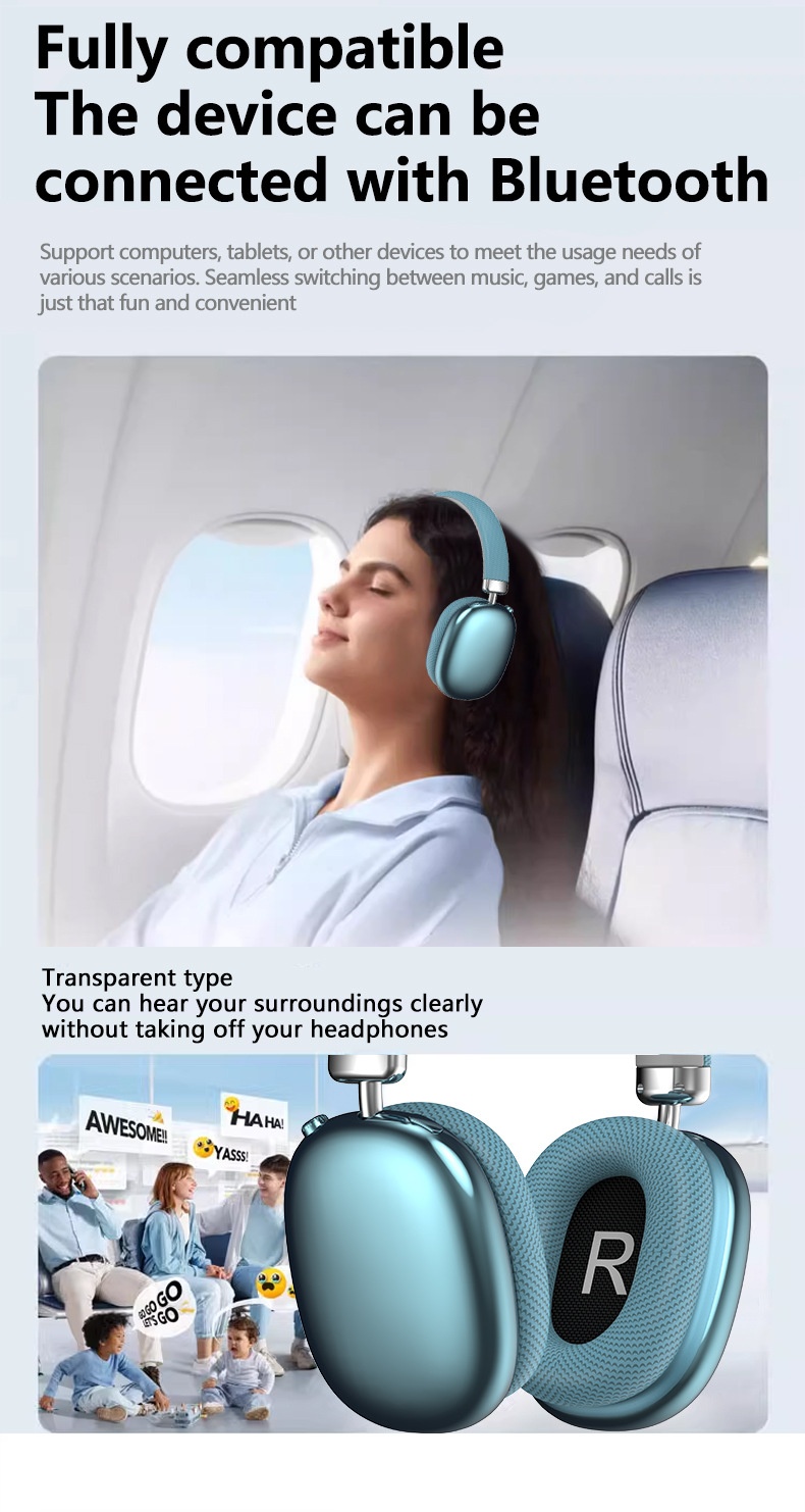 Cross-Border Hot-Selling Head-Mounted P959 Wireless Bluetooth Supports Card Insertion E-commerce Suitable For_voghion.com