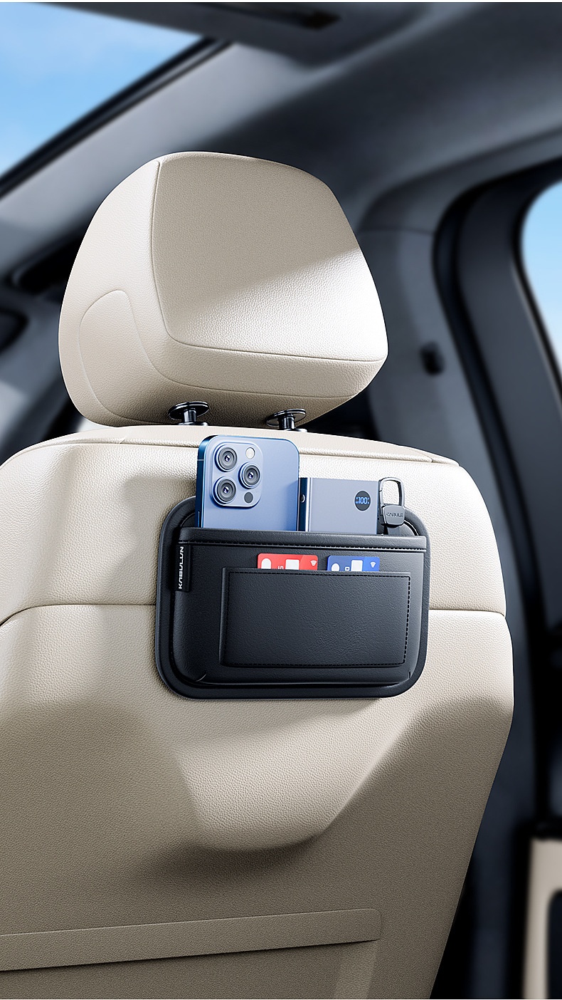 Multifunctionele opbergtas voor voor- en achterstoelen, hangende organizer, sterke zelfklevende achterkant voor in de auto_voghion.com