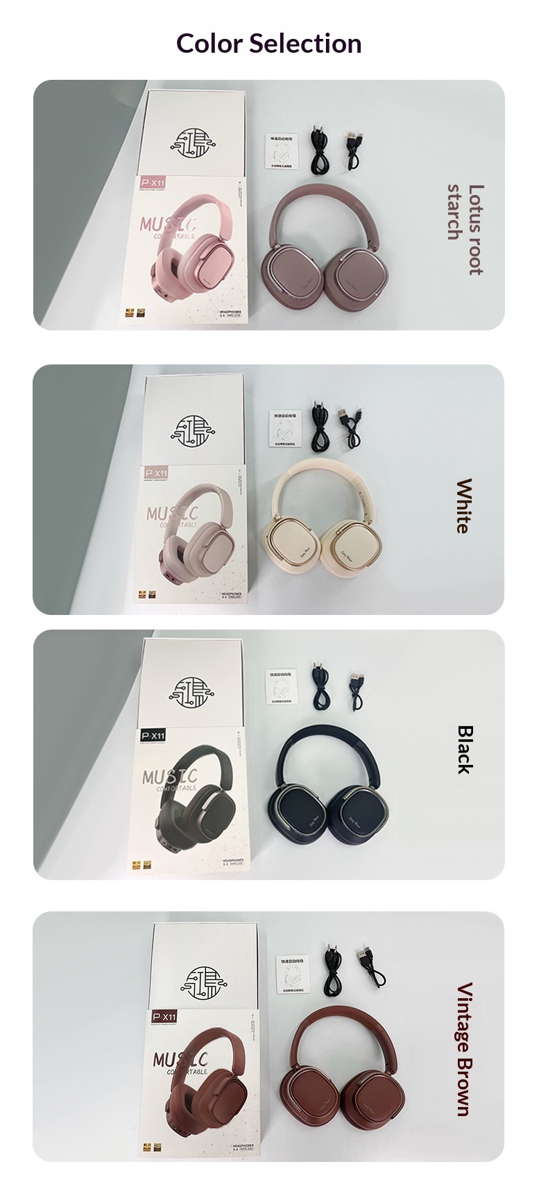 Retro New Active Noise Cancelling Wireless Over-Ear Bluetooth Headphones With Deep Bass Full Coverage Headset_voghion.com