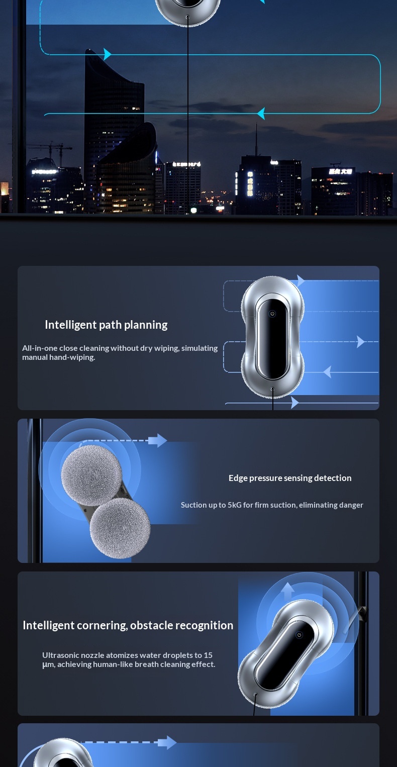 Water Spray Robot Automatic Household Window Glass Cleaning Artifact Double-Sided Cleaner/Device/Plug_voghion.com