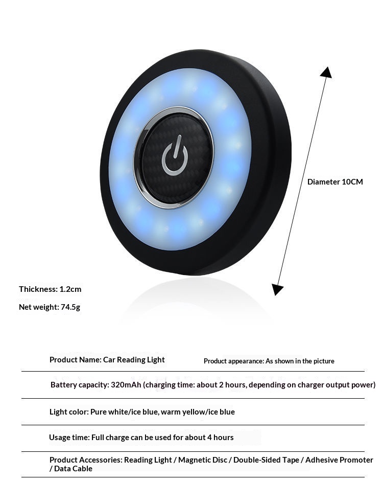 Éclairage LED sans installation pour coffre arrière, plafonnier de lecture intérieur de voiture_voghion.com