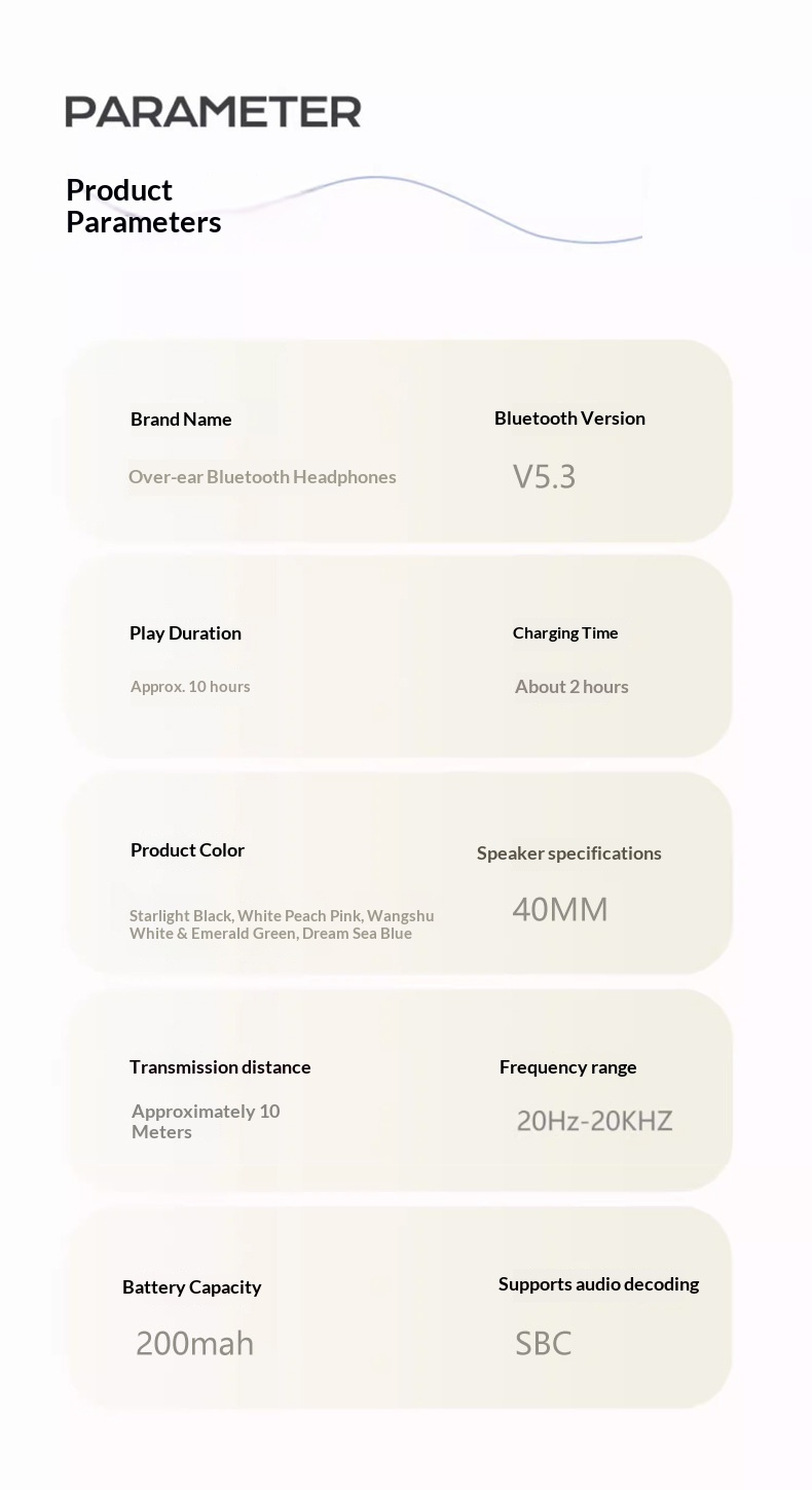 Customized Cross-border Private Model P7236 Wireless Over-ear Bluetooth Headphones With Full-coverage Earcups, Stereo_voghion.com