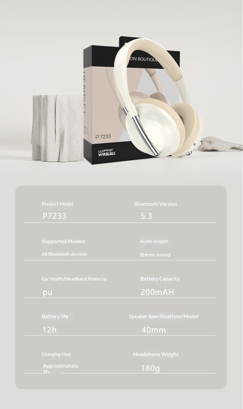 Cross-Border Hot Item 7233 Over-Ear Headphones Full Coverage Wireless Bluetooth Support Customization Manufacturer_voghion.com