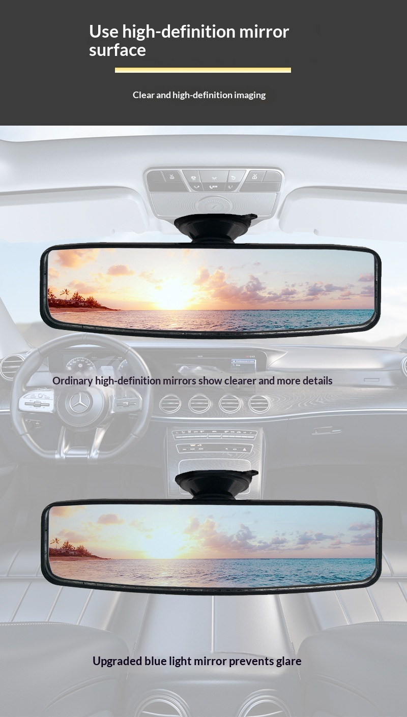Source Factory Wide View Interior Custom Reversing HD Car Rearview Mirror_voghion.com